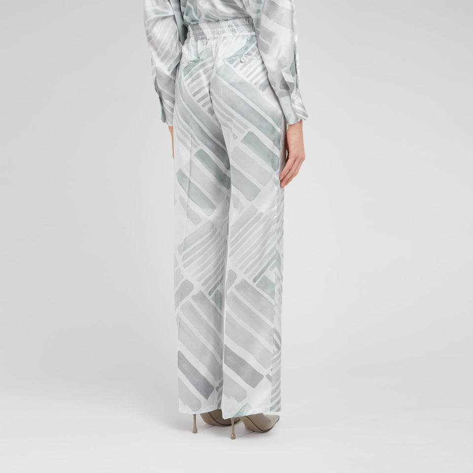 Gray silk trousers