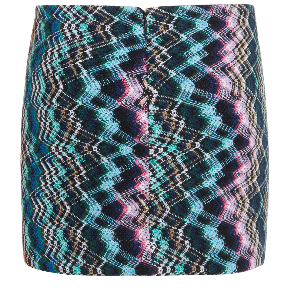 Mini gonna in lana multicolor