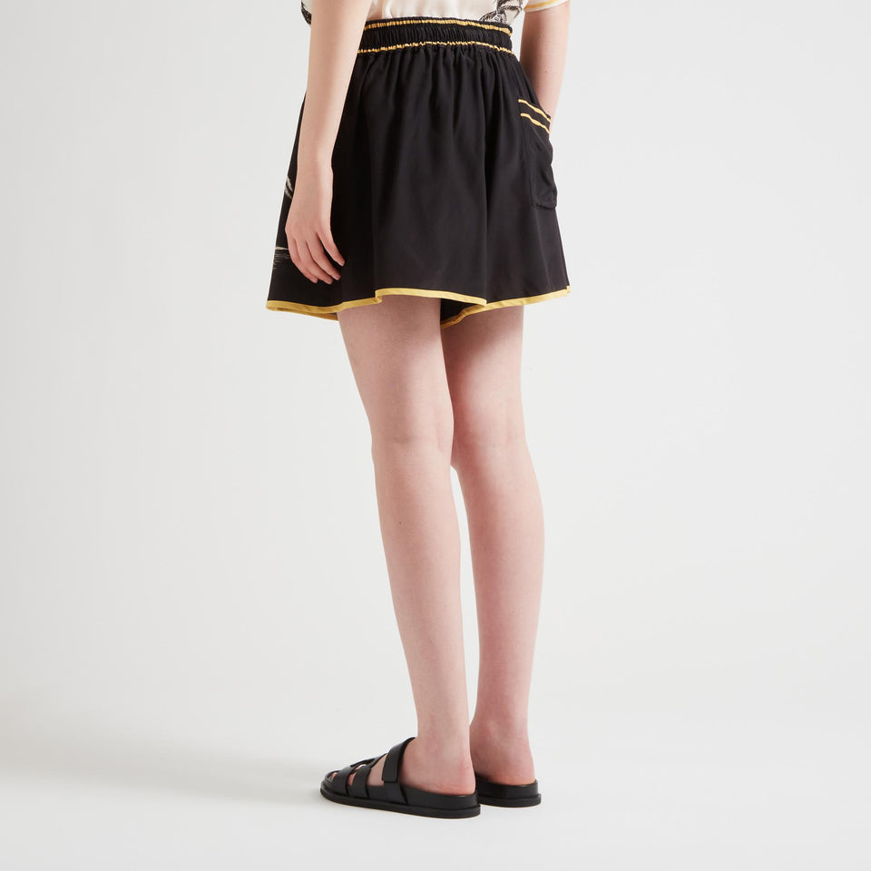 Black silk shorts