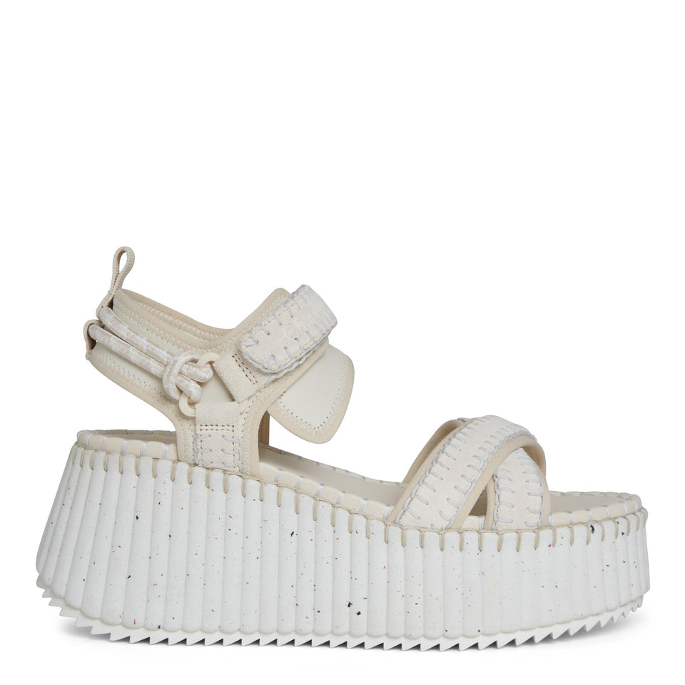 Sandali ''Nama'' in suede bianchi CHC24S870HT 101 CHLOE 