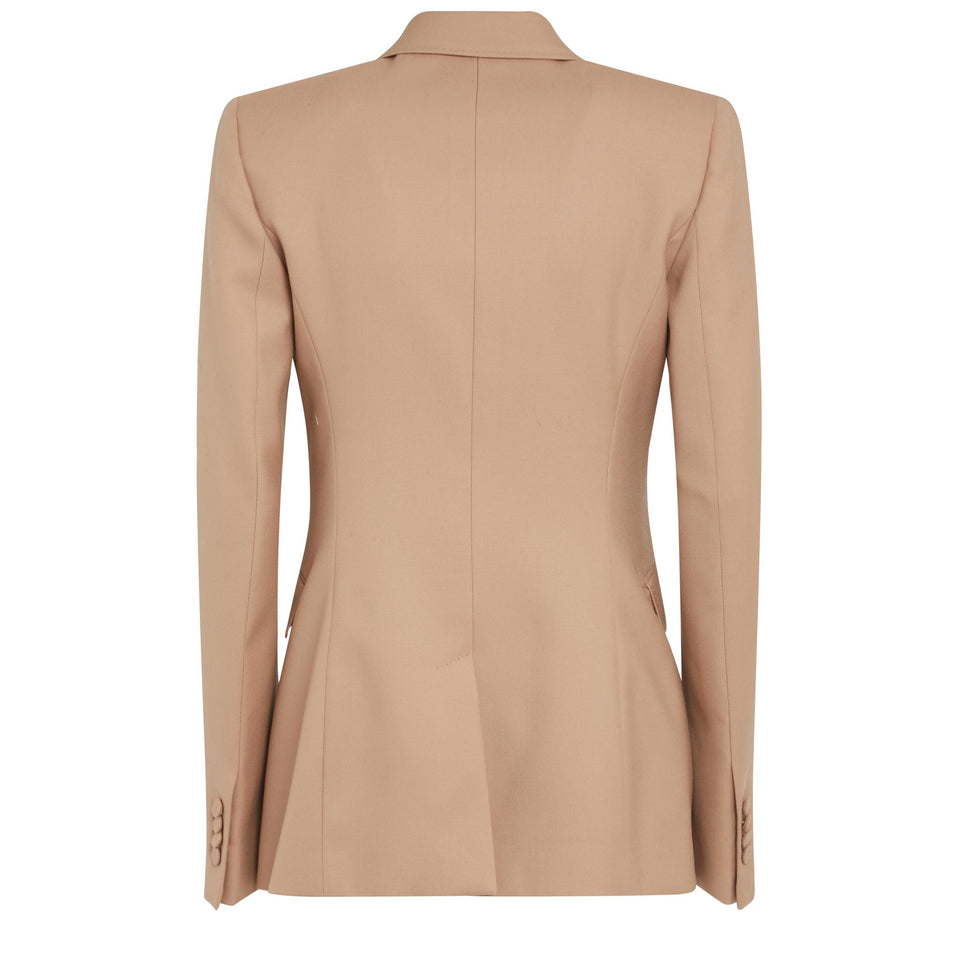 Blazer doppio petto "Stephanie" in lana cammello