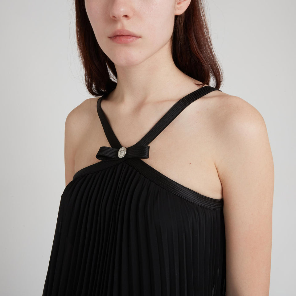 Short dress in black fabric