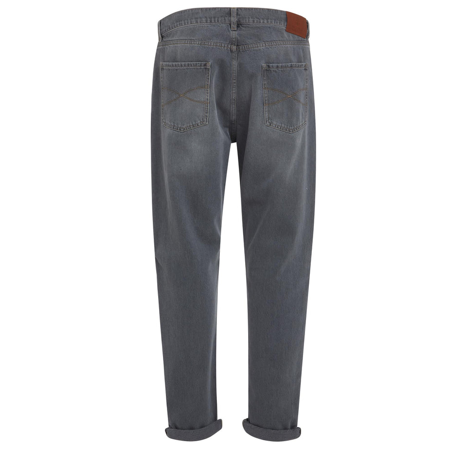 Jeans in denim grigio