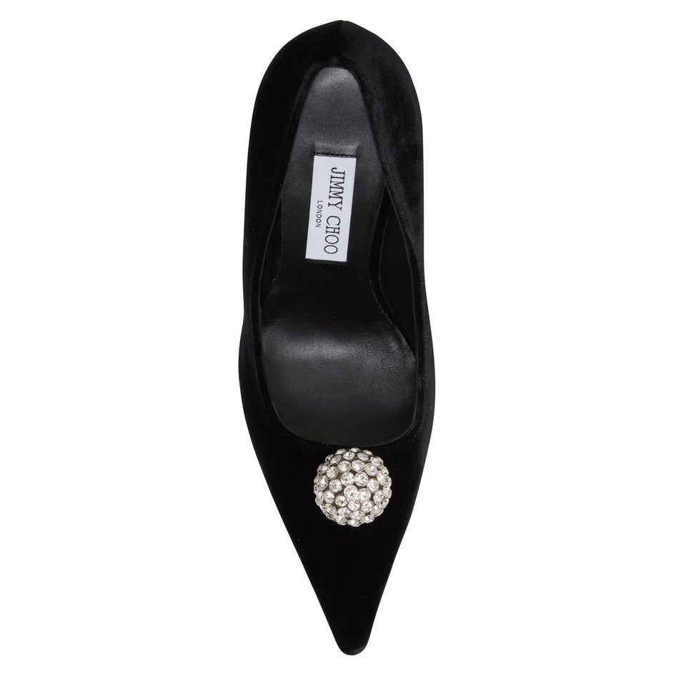 Decolletè "Orb Pump 95''  in velluto nero ORBPUMP95 IQBBLACK JIMMY CHOO 