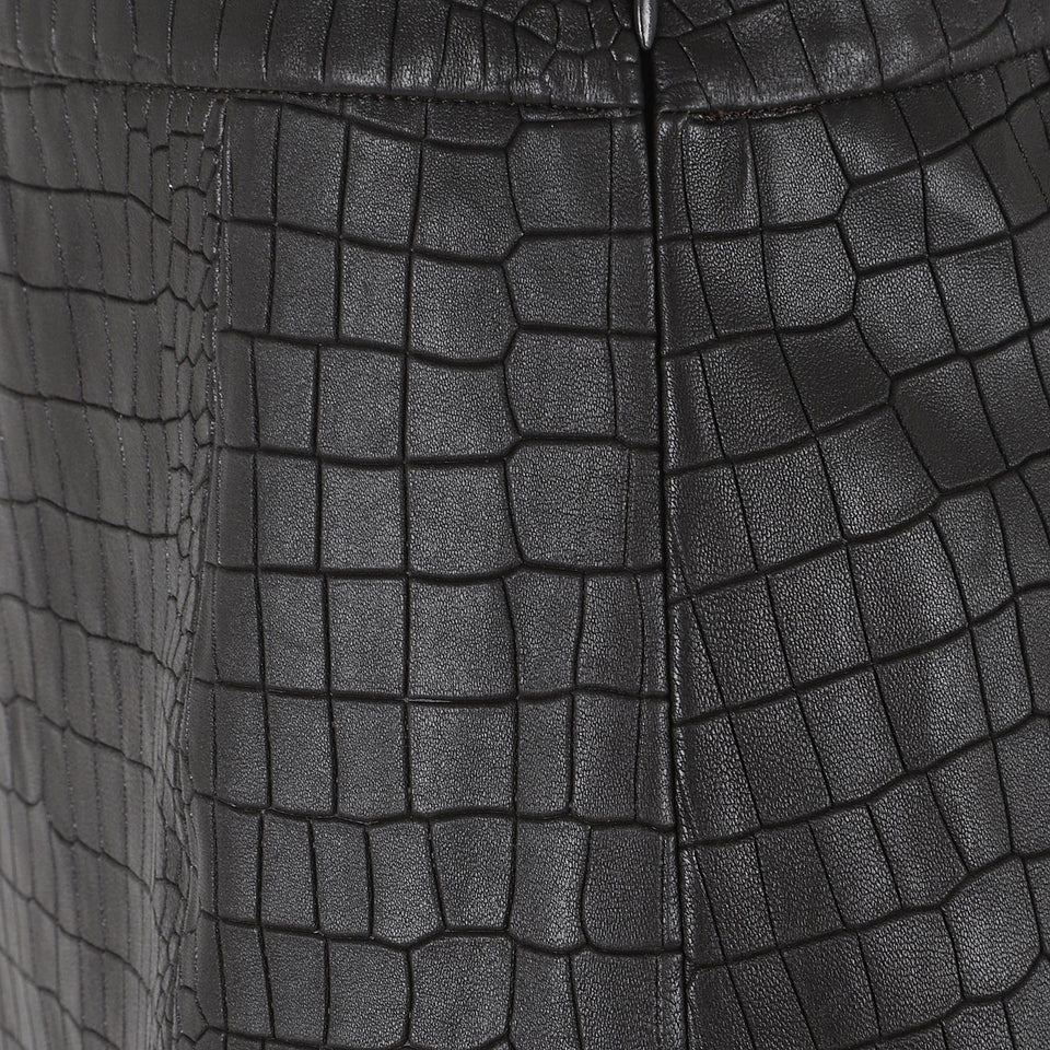 Gonna in pelle marrone SELMA CROCOGLACE ENES 