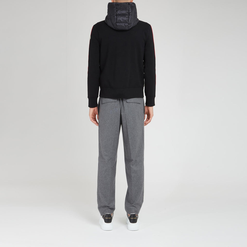 Black fabric cardigan