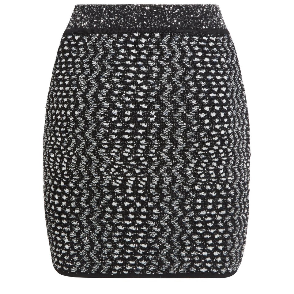 Mini gonna in tessuto nera