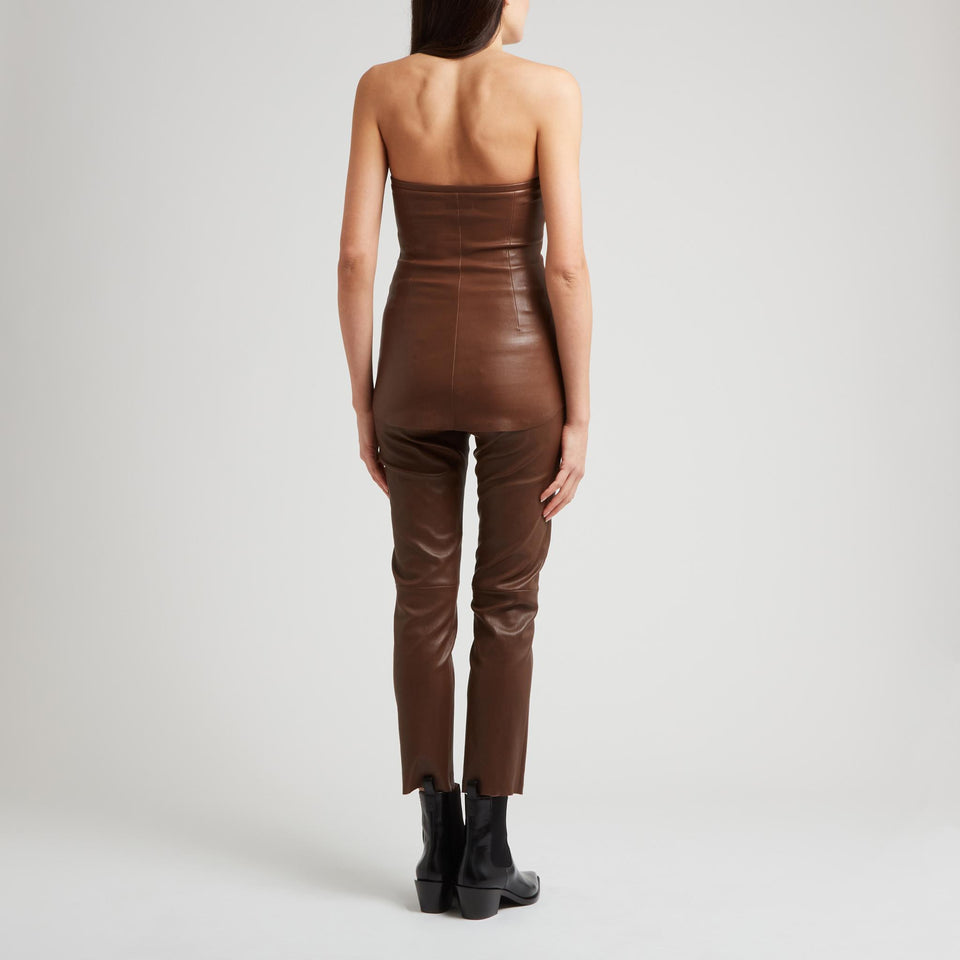"Gina" brown leather top