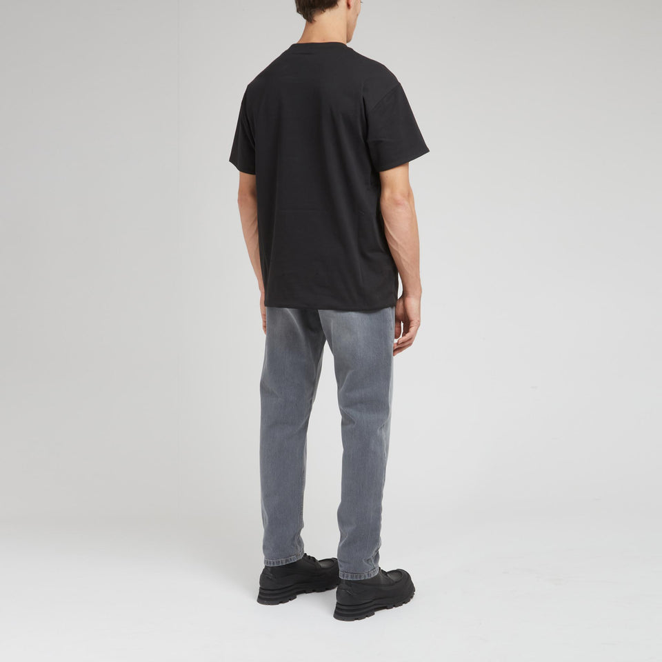 Black cotton T-shirt