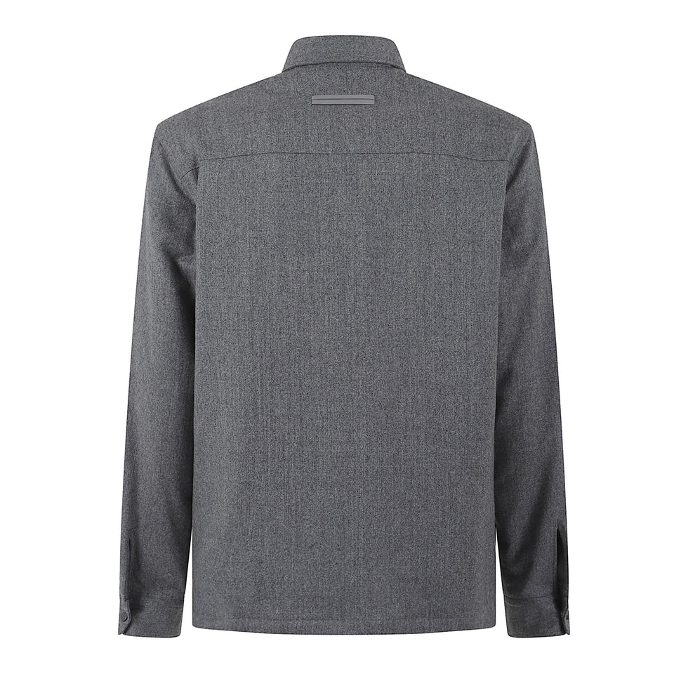 Camicia in techmerino grigia RUGV01A2 SOTM2200G-054 ZEGNA 