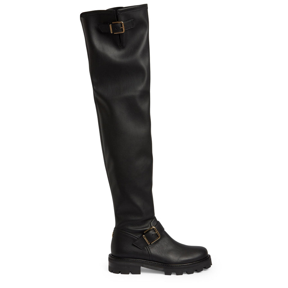 Stivale ''Biker II Tall'' in pelle nera BIKERII OTKFLATQOZBLACK JIMMY CHOO 