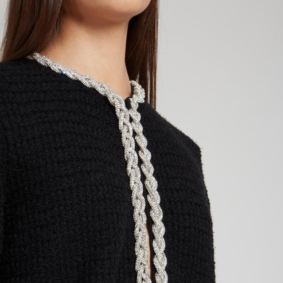 Cardigan crop ''Akira'' in lana nero