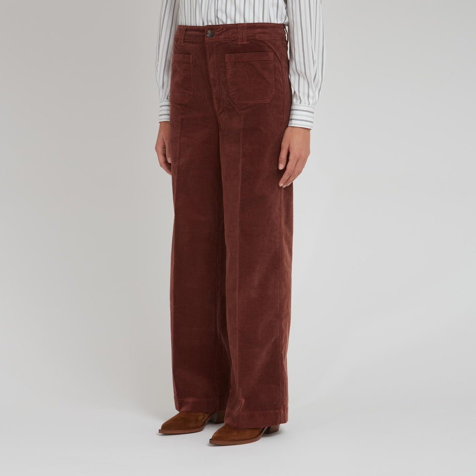 "Sasha" trousers in brown fabric