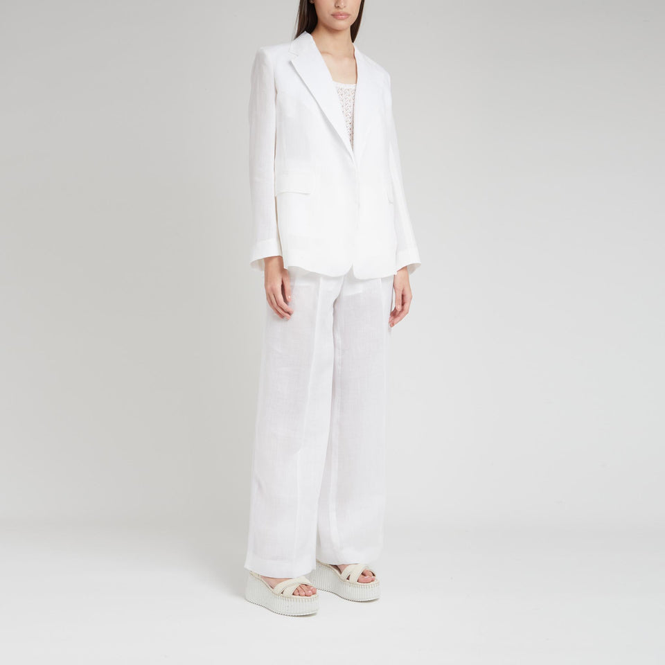 Giacca mono petto in tessuto bianca