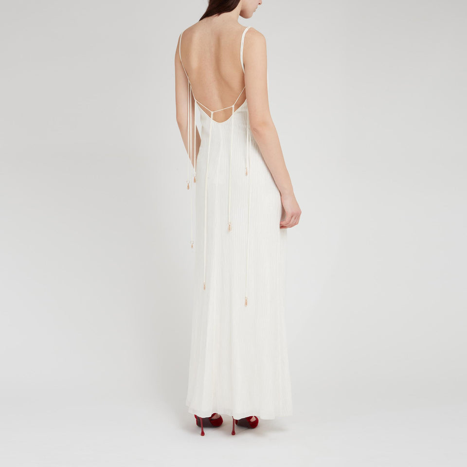 "Avebury" dress in ivory silk