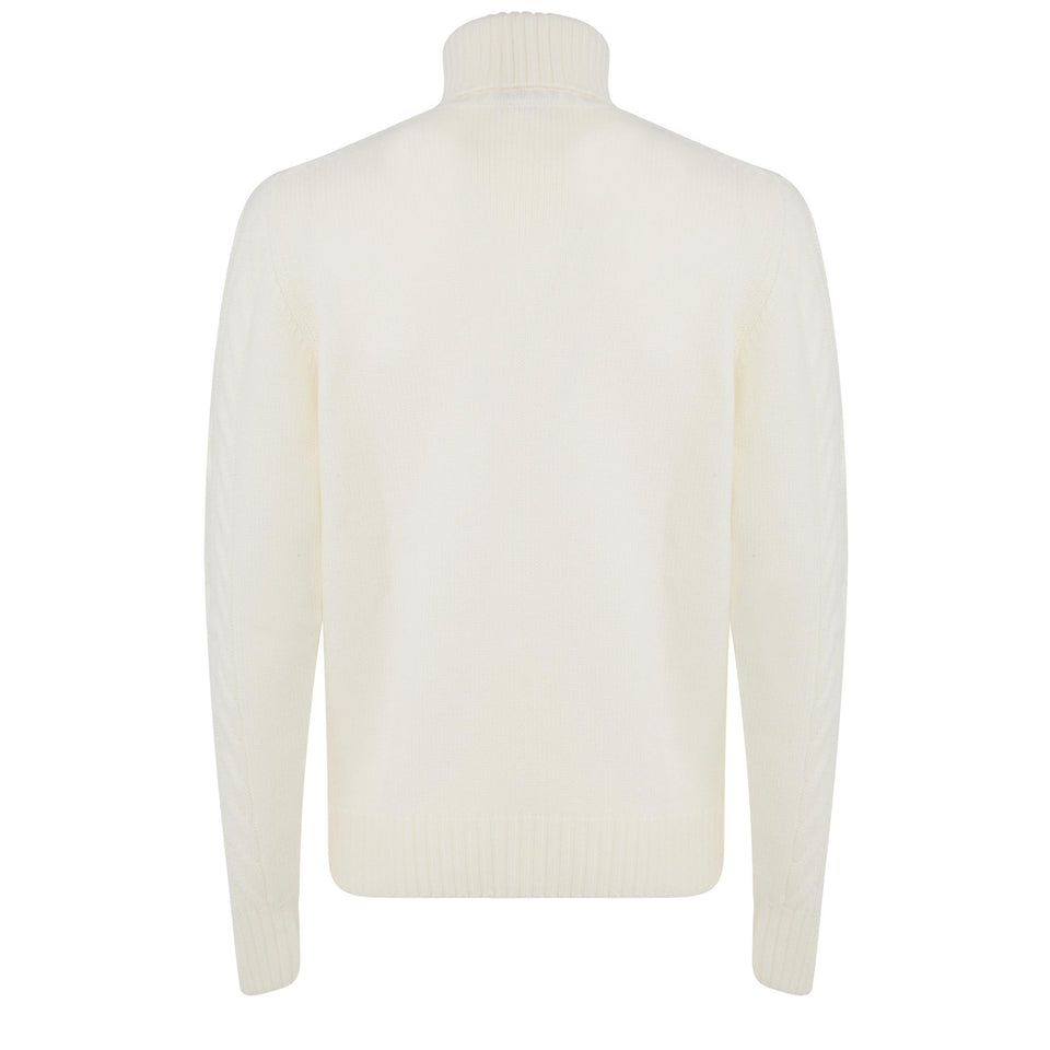 White cashmere sweater