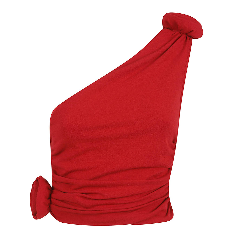 Top mono spalla in tessuto rosso 189925 RED MAGDA BUTRYM 