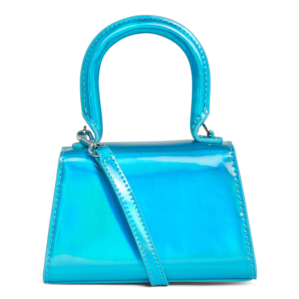 Borsa mini ''The Bow'' in vernice azzurra