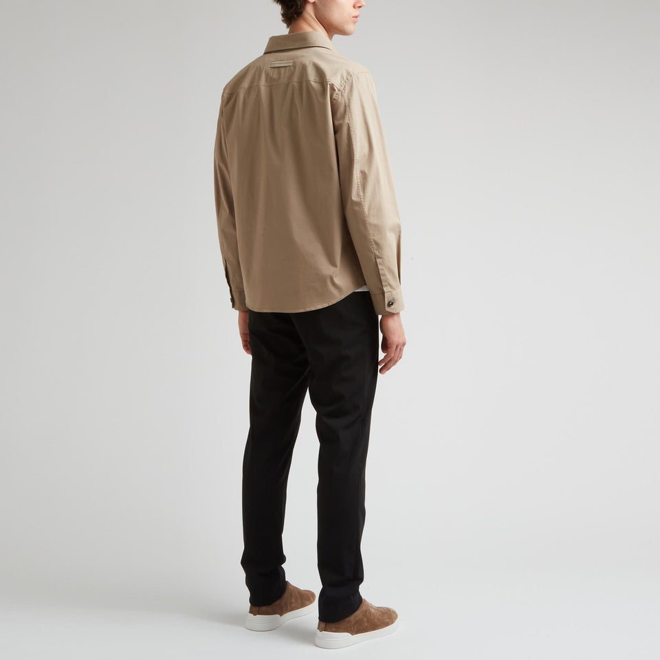 Camicia in cotone beige