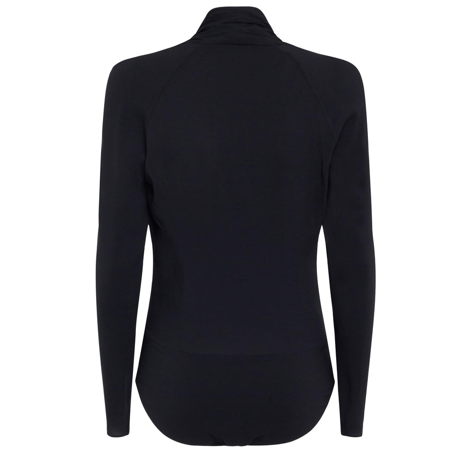 Body in black fabric