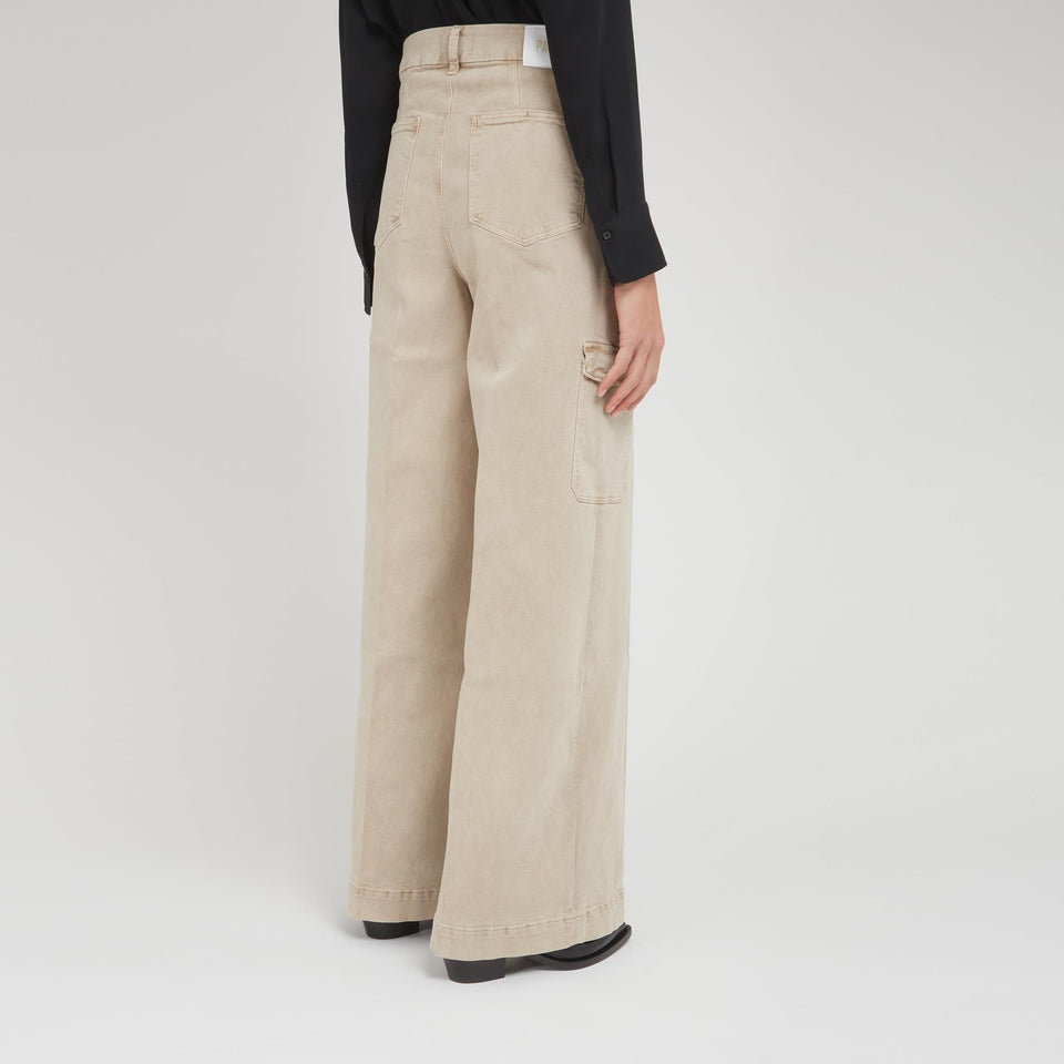Pantalone cargo "Haper W/Utility" in cotone beige