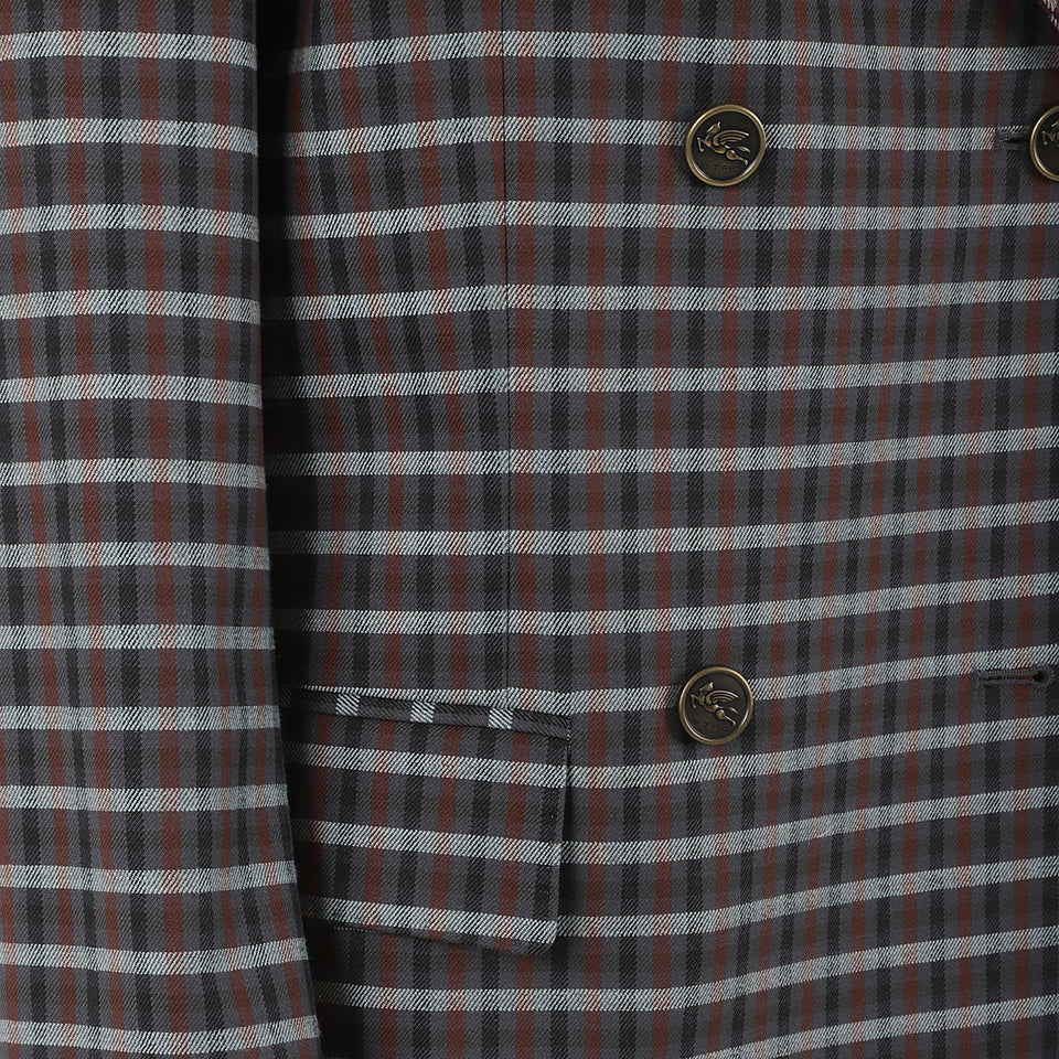 Giacca doppio petto in tessuto multicolor WRCA0094 99TQB79S9832 ETRO 
