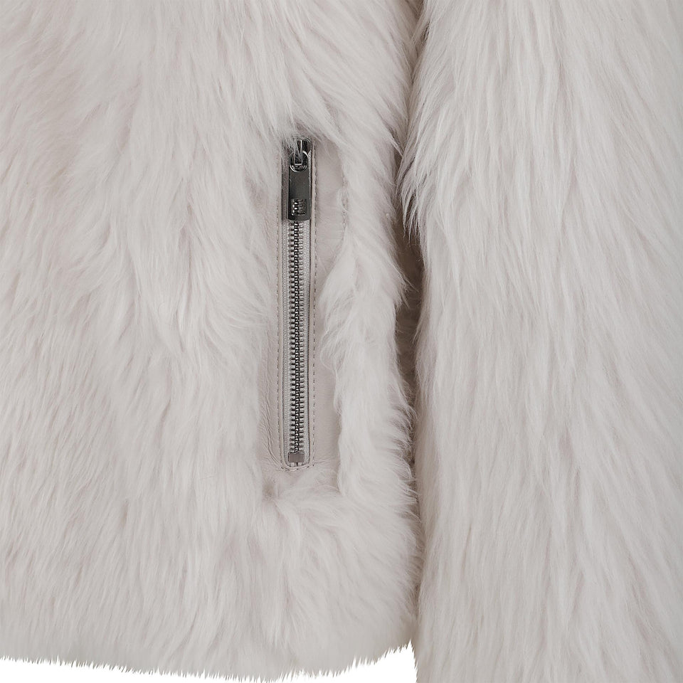 Giubbotto in shearling bianco K14673 WHITE DESA 1972 
