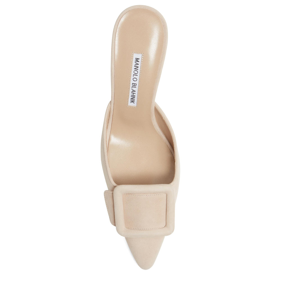 Sandali ''Maysale'' in suede rosa 9XX-0247 0006 MANOLO BLAHNIK 