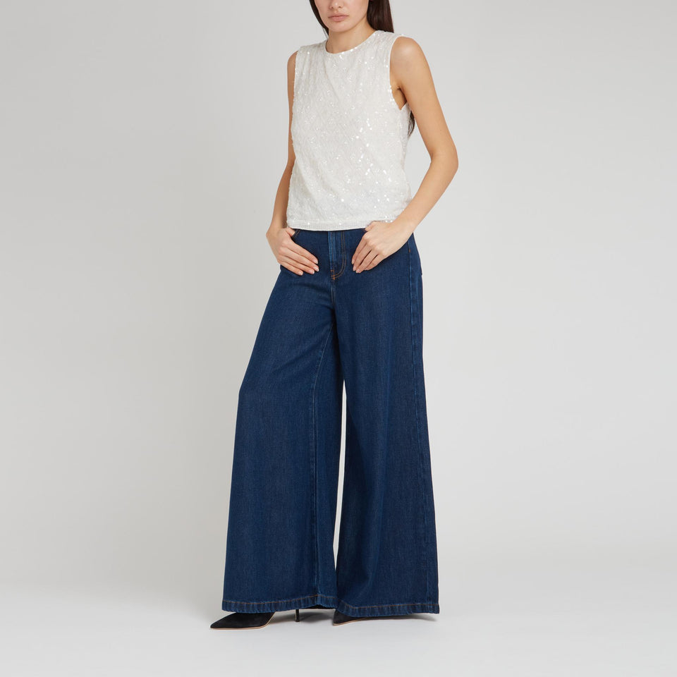 Tank top in white fabric