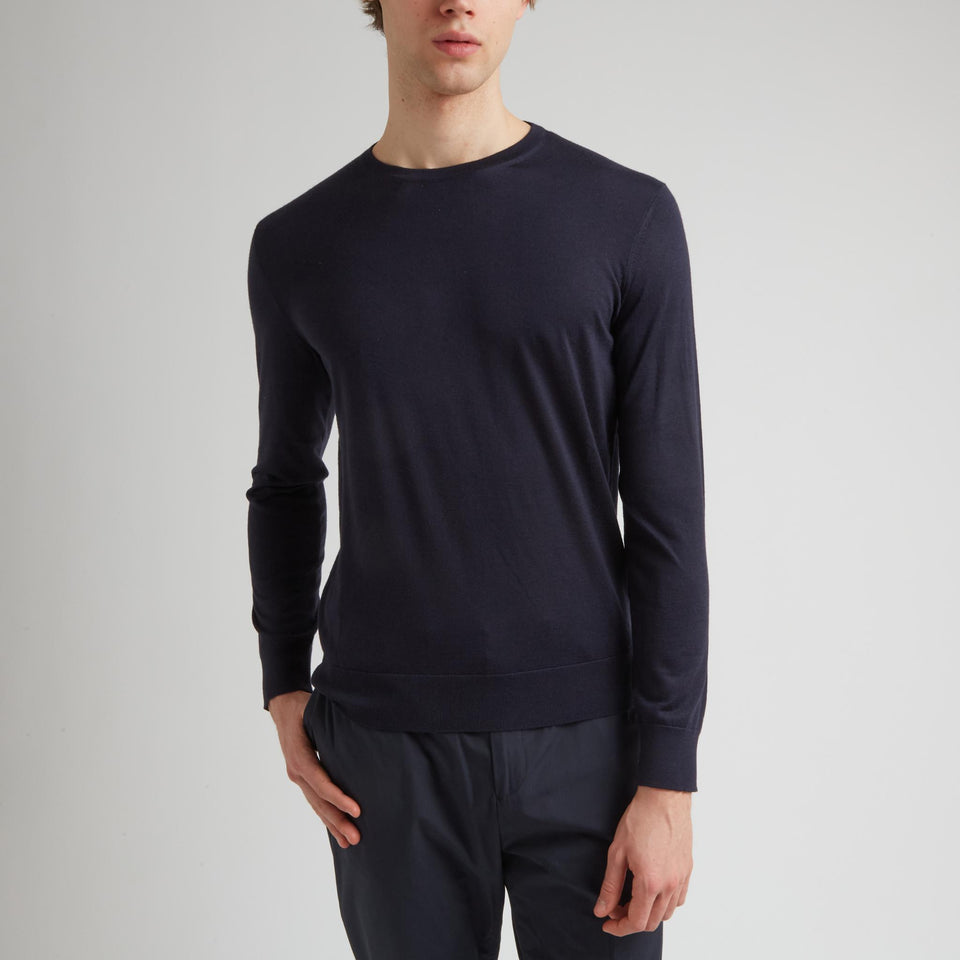 Maglia in cashmere e seta blu