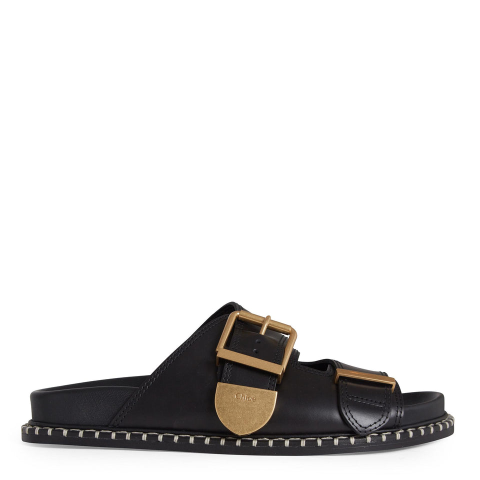 Sandali ''Rebecca'' in pelle neri CHC24S981D1 001 CHLOE 