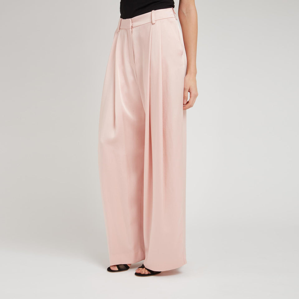 Pantalone in satin rosa
