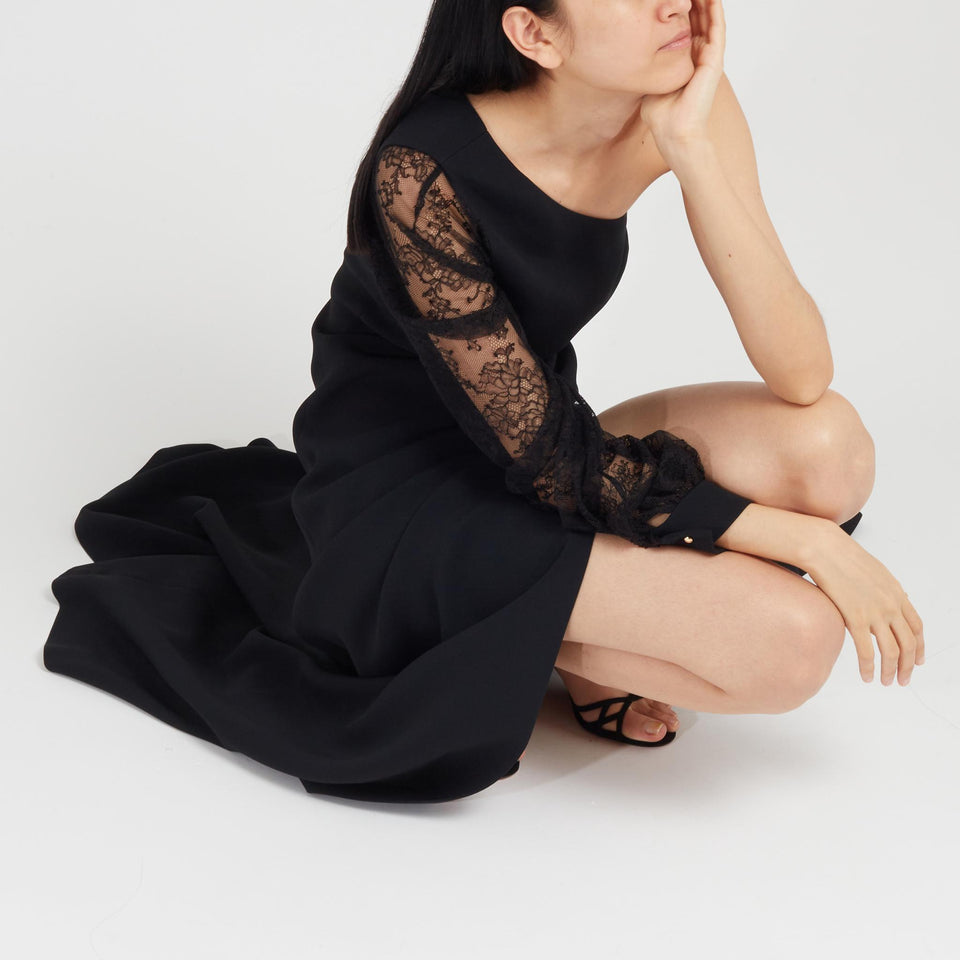 Abito mono spalla in tessuto nero 15644 BLACK ELIE SAAB 