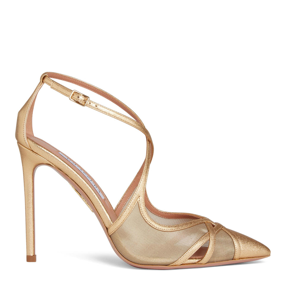 Dècolletè ''Shear Pump'' in tessuto oro SSHHIGP0 RMMCA0 AQUAZZURA 
