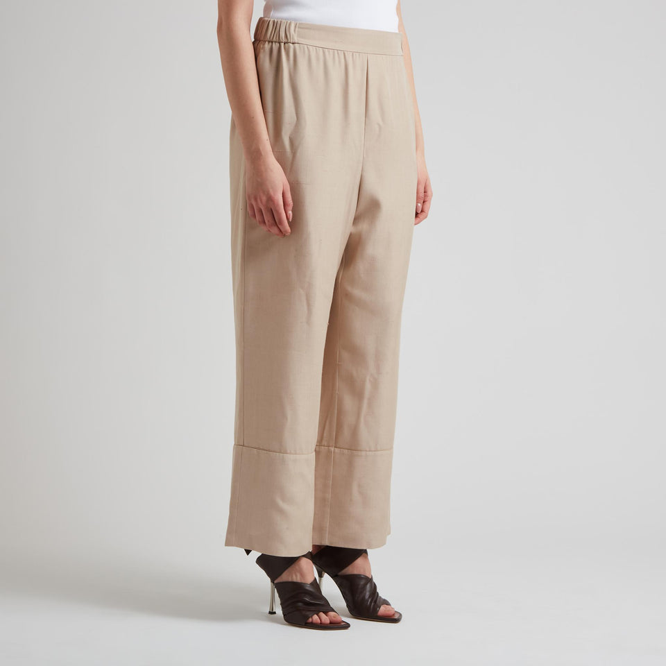 Pantaloni in seta beige P0096NS25 SI001GR001 ELIE SAAB 
