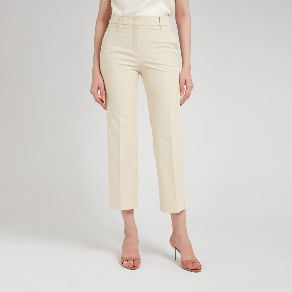 Pantalone in lana beige