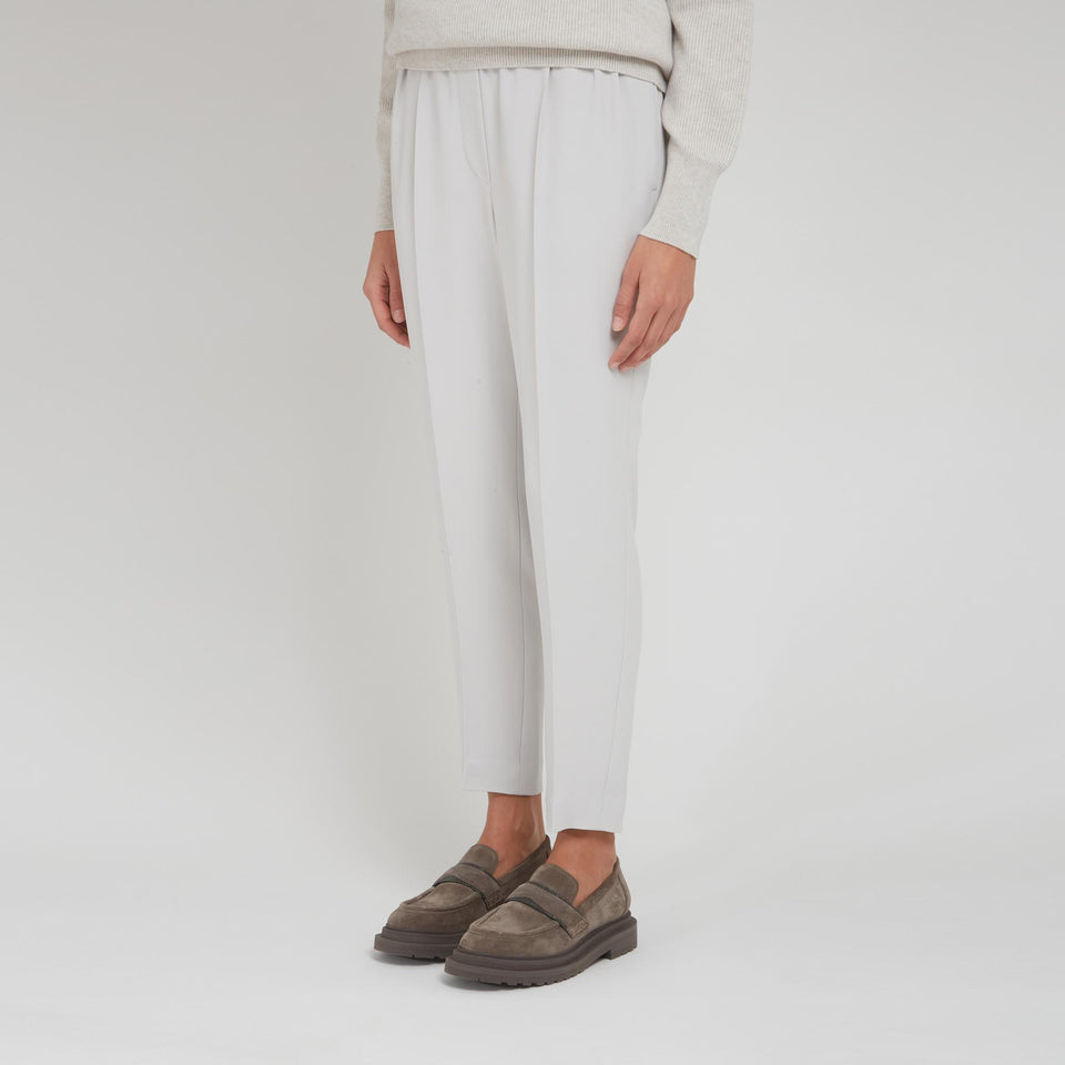 Gray silk trousers