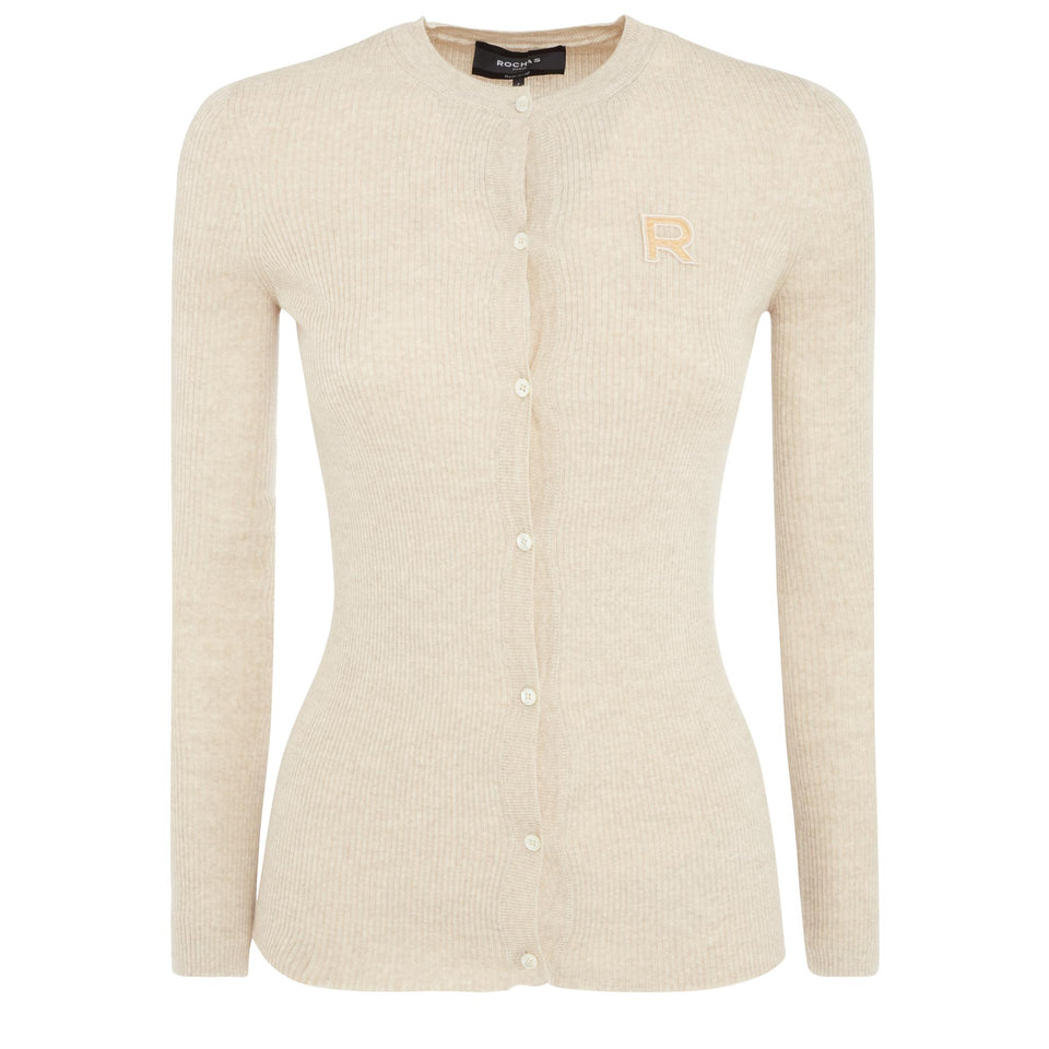 Beige wool cardigan