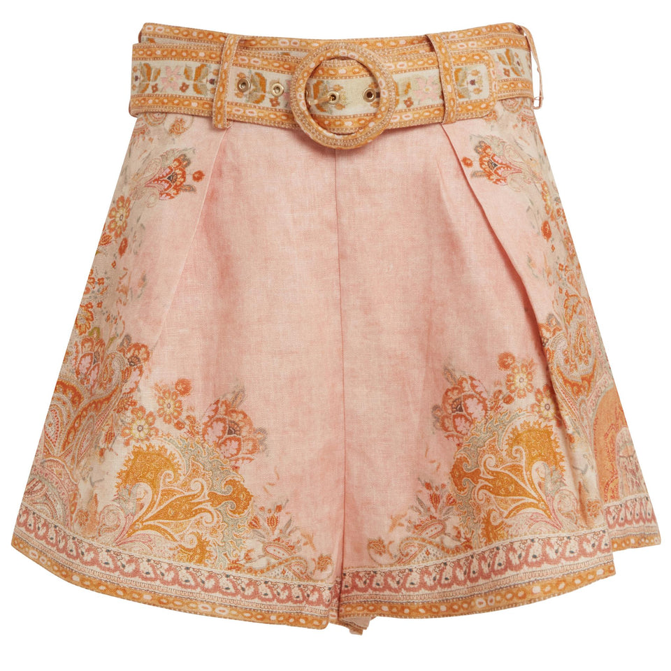 "Acacia" shorts in multicolor linen