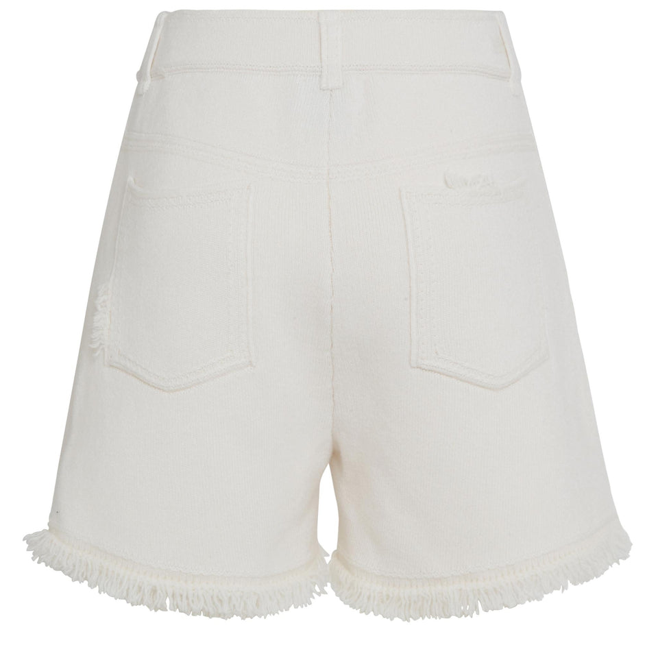 Beige wool shorts