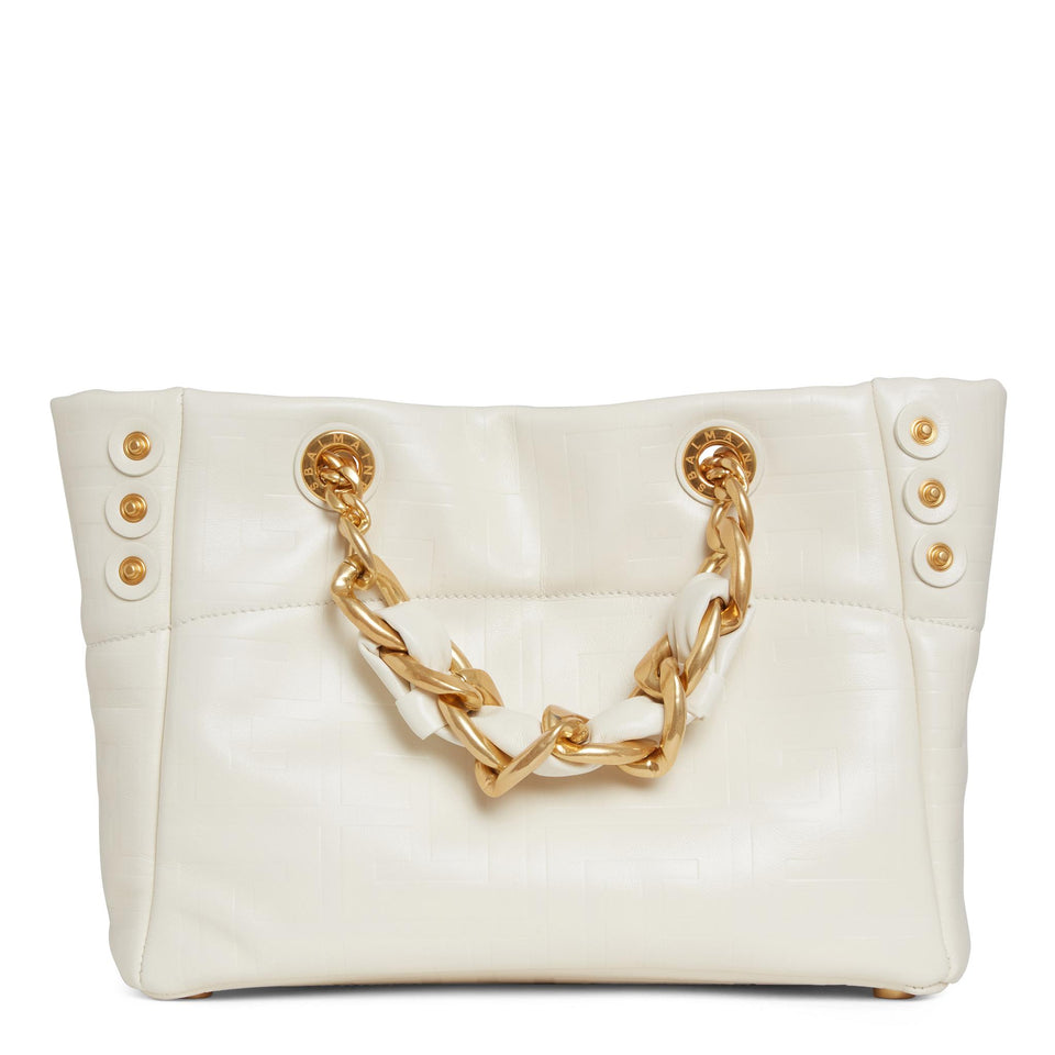 Borsa shopping piccola ''1945'' in pelle bianca