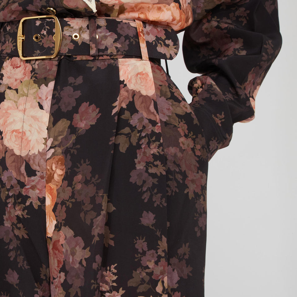 Pantalone in seta multicolor