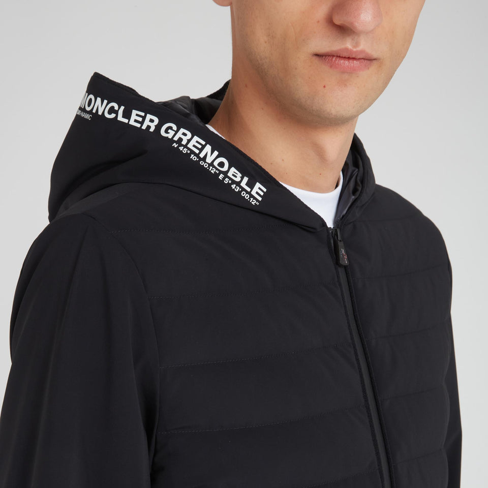 Black fabric cardigan