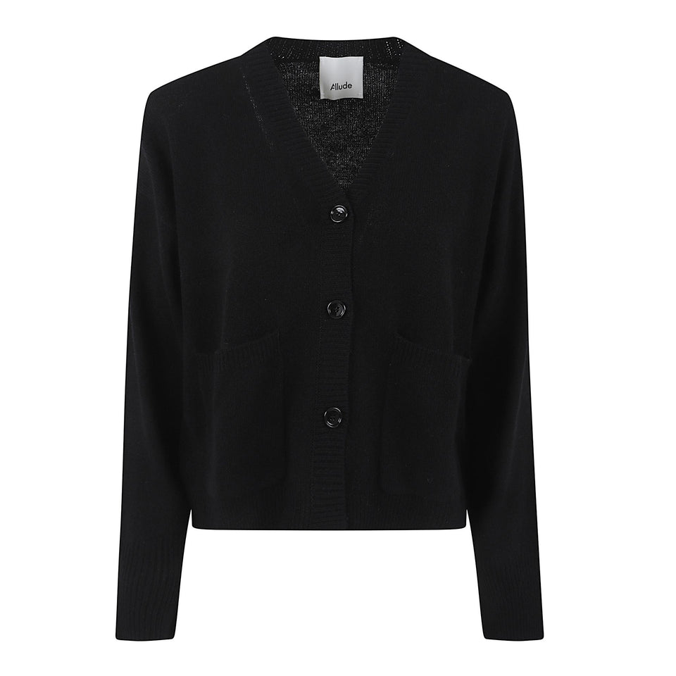 Cardigan in cashmere nero 25511170 90 ALLUDE 