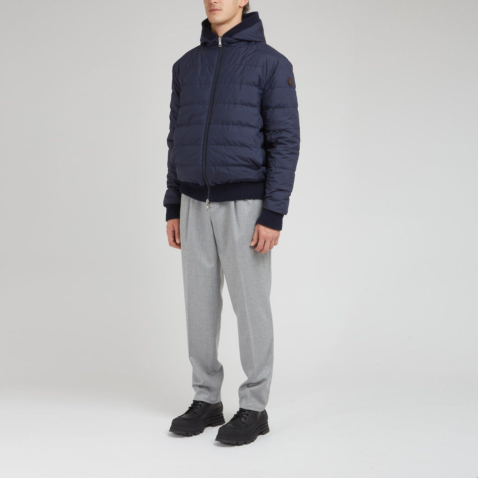 Double-face cardigan in blue fabric