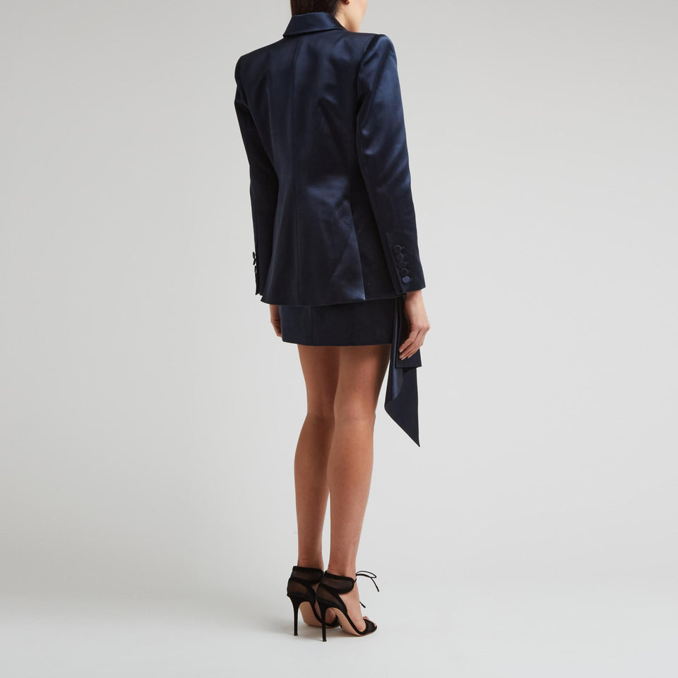 Blazer in raso blu