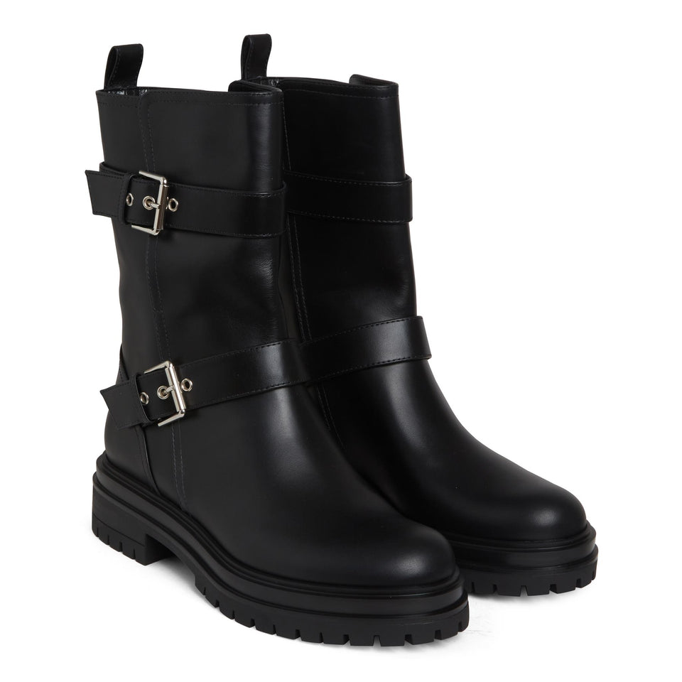 Biker "Thiago" in pelle nero G73004 20GOM-CLNBLACK GIANVITO ROSSI 