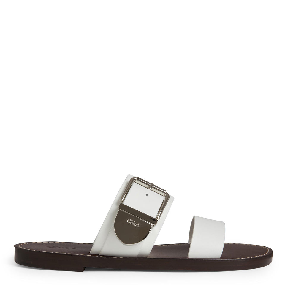 Sandali ''Rebecca'' in pelle bianchi CHC24U01REX 101 CHLOE 