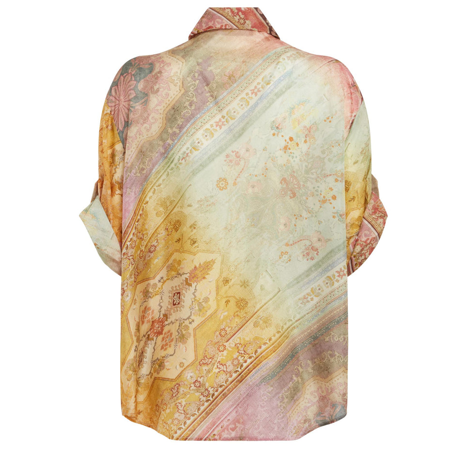 Camicia "Tallow" in seta multicolor
