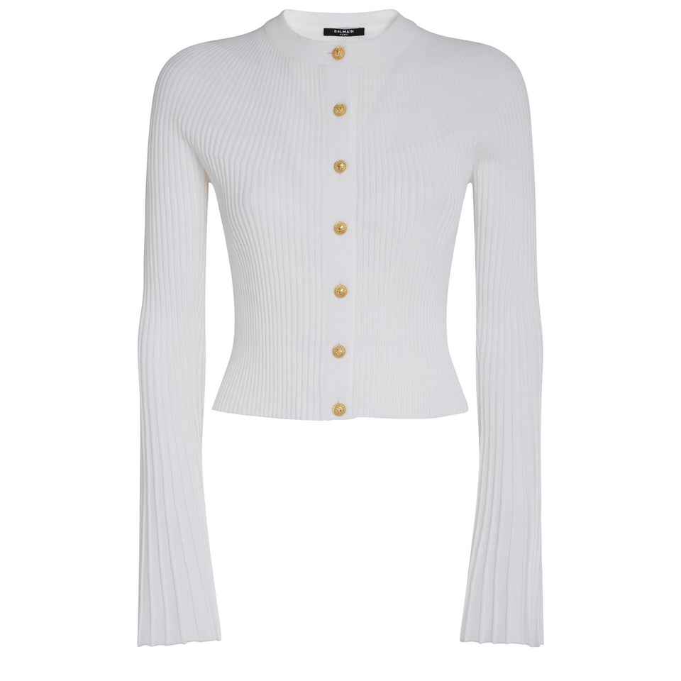 Cardigan in tessuto bianco